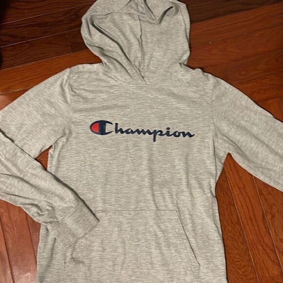 Champion Gray Long Sleeve Kids Tee, boys large - Picture 1 of 6